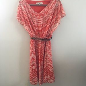 Orange Print Evan-Picone Dress